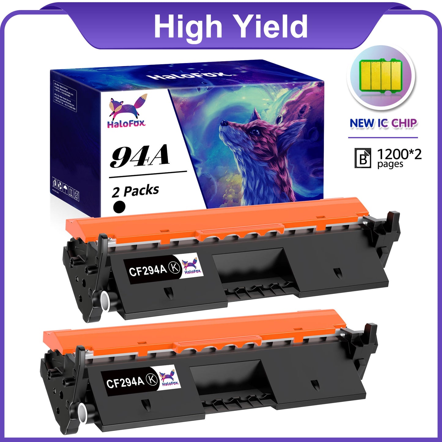 94A CF294A 94X CF294X Toner Cartridges Black High Yield for HP(Black, 2-Pack)