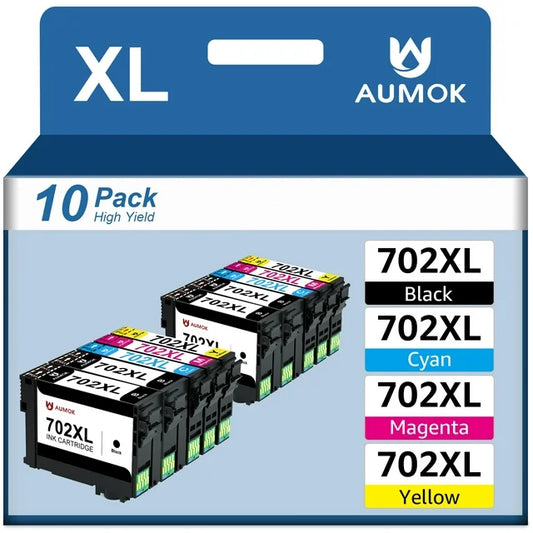 702XL Ink Cartridges Replacement for Epson Ink  WF-3733 Printer (4 Black, 2 Cyan, 2 Magenta, 2 Yellow)