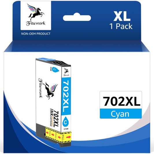 702XL 702 XL 702 Ink Cartridges Replacement WF-3720 WF-3730 WF-3733 Printer 1 Cyan