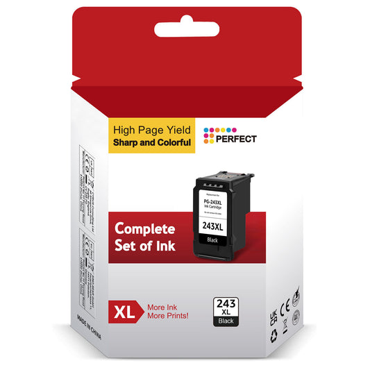 Canon 243XL Ink Cartridge Higher Yield Compatible with Canon PG-243 PG-245XL PG 243XL Black 1-Pack For Cannon Pixma TS3122 MX490 MX492 TR4522 TR4520 MG2522 MG2922 MG2520 Printer