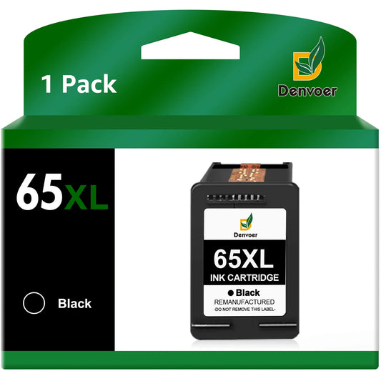 65xl Ink Cartridge for HP 65 Black Ink Cartridge  for HP DeskJet 2622 2624 HP ENVY 5010 5012 5020 5030 Printer （1 Black）