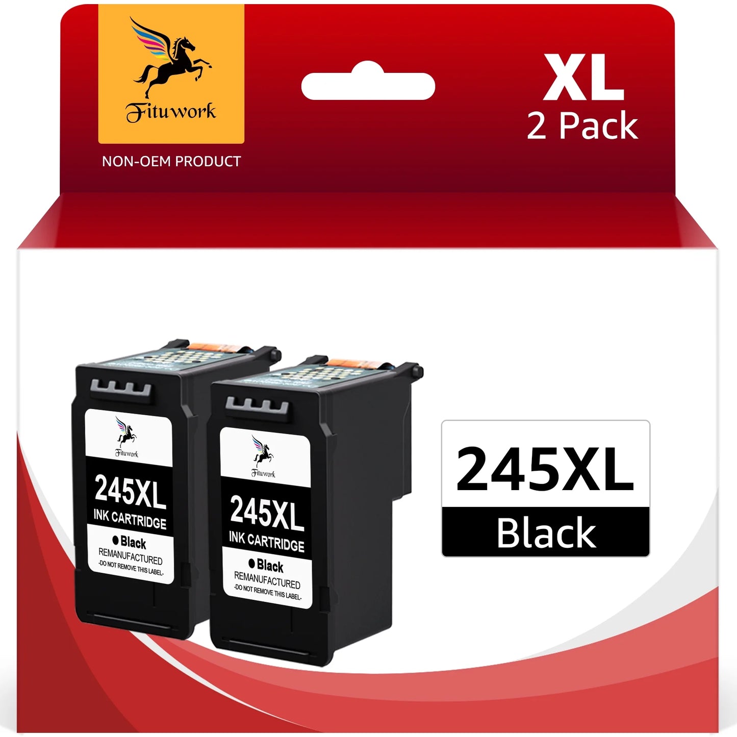 245XL Ink Cartridge for Canon 245 245XL PG-245XL 243  MX492 TS3120 MG2520 MG2525 MG3022 MG2922 Printer (2 Black)