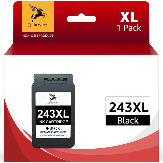 Large Capacity 243 Ink Cartridge Replacement  MX492 MG2922 MG2520 Printer (Black, 1-Pack)