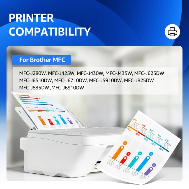 LC71 LC79 Black Ink Cartridge campatible for Brother Printer, 600 Page-Yield, Black, 3/Pack