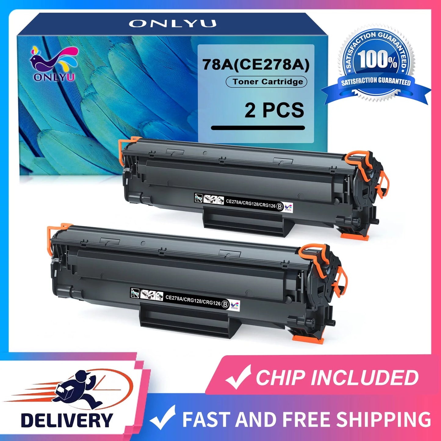 ONLYU 78A Toner Cartridges High Yield Replacement for HP,2 Black