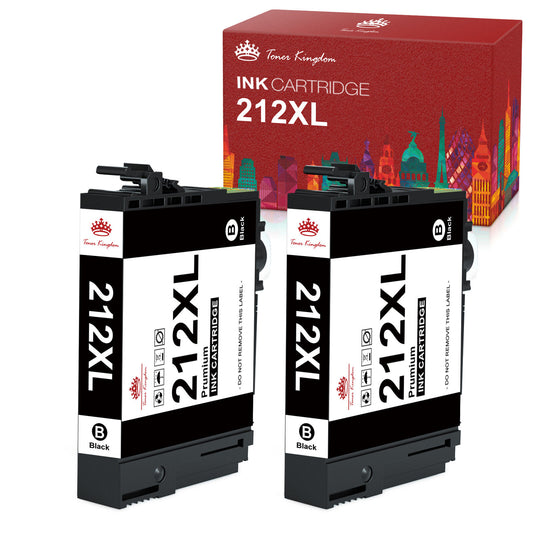 Tonerkingdom 212XL Black Ink Cartridge for WorkForce WF-2850 WF-2830 (2 Pack)