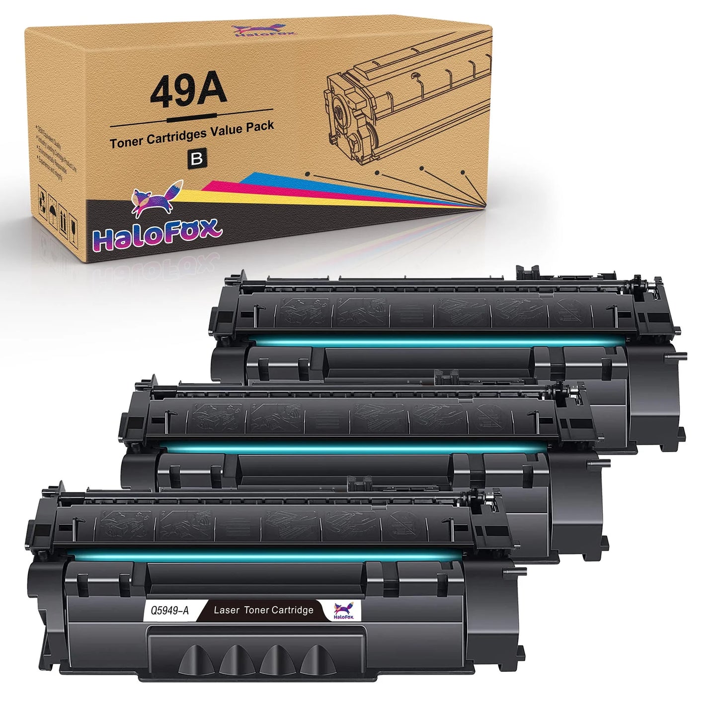 49A 53A Halofox Compatible Toner Cartridge Replacement for HP