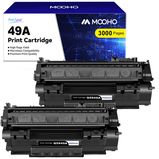 49A 53A Toner Cartridge Replacement for HP(Black,2 Packs)