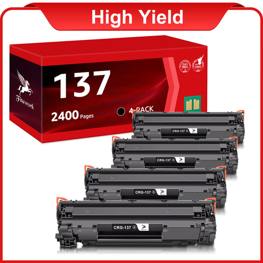 CRG-137 137 Black Toner Cartridges Replacement for Canon 137 CRG137 ImageClass LBP151dw D570 MF211 MF212w MF216n MF217w MF227dw MF229dw MF232w MF236n MF242dw MF244dw MF247dw Printer (4-Pack)