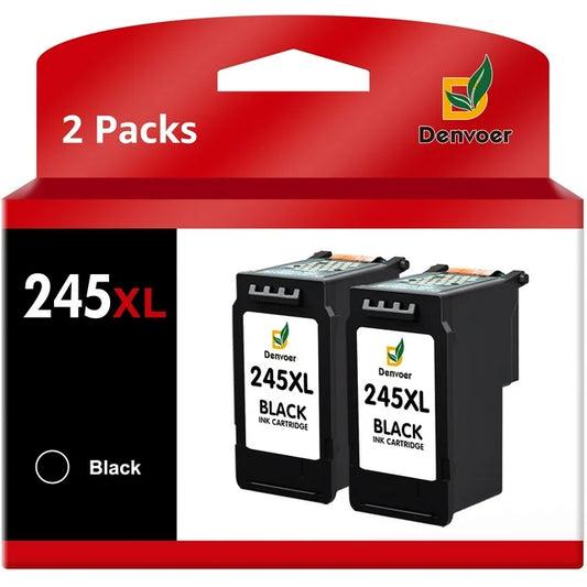 PG245XL Ink Cartridges for Canon Ink 245 and MX490 MG3022 MG2922 MG2520 Printer (2 Black）