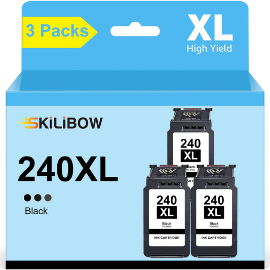 240XL Ink Cartridge for Canon 240 Ink PG-240XL for Canon PIXMA MG3620 MG3520 MX452 MX532 MX472 MX512 Printer (3 Black)