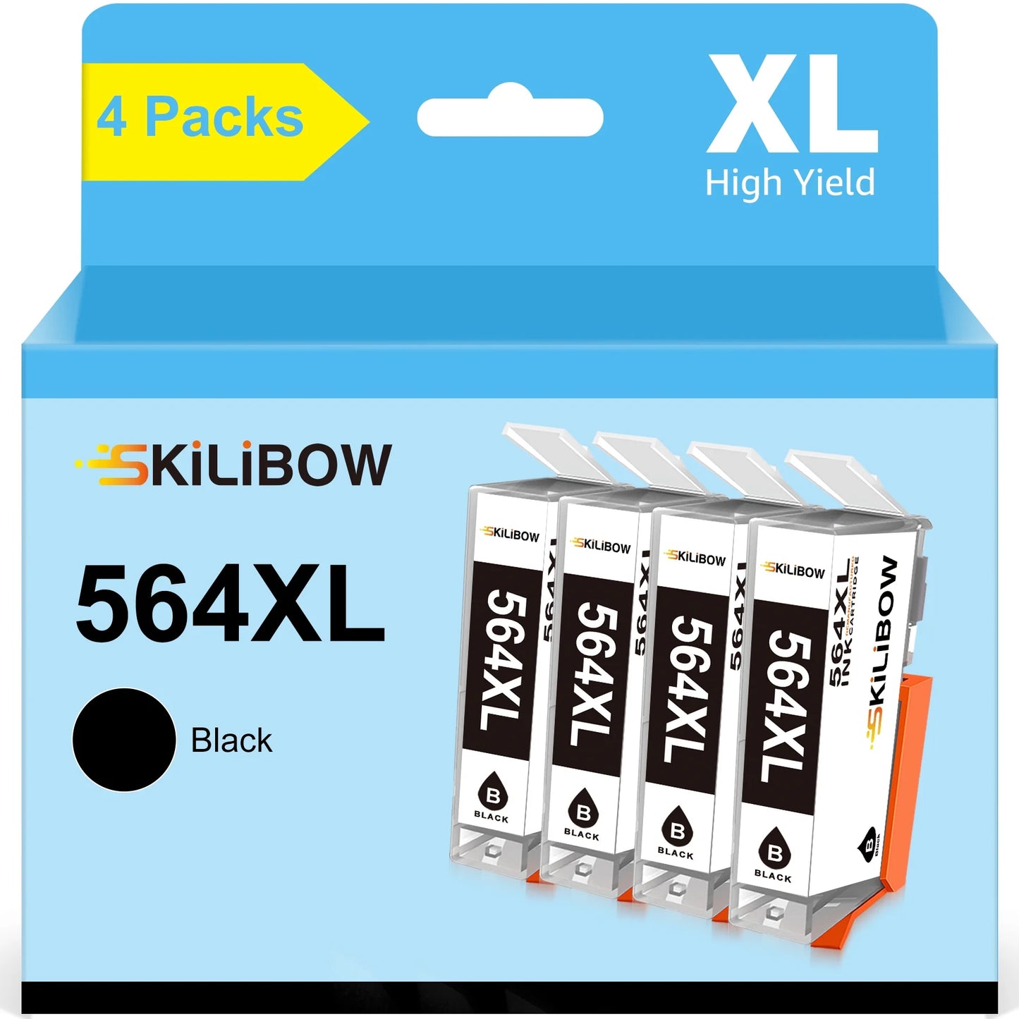 564 XL Ink Compatible Ink Cartridge with DeskJet 3520 3522 Officejet 4620 Photosmart 5520 6510 7520 7525 Printer (4 Black)