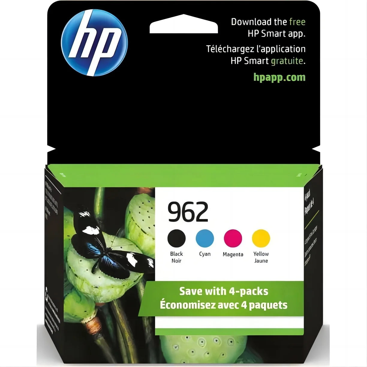 HP 962 Ink Cartridges - Black, Cyan, Magenta, Yellow, 4 Pack