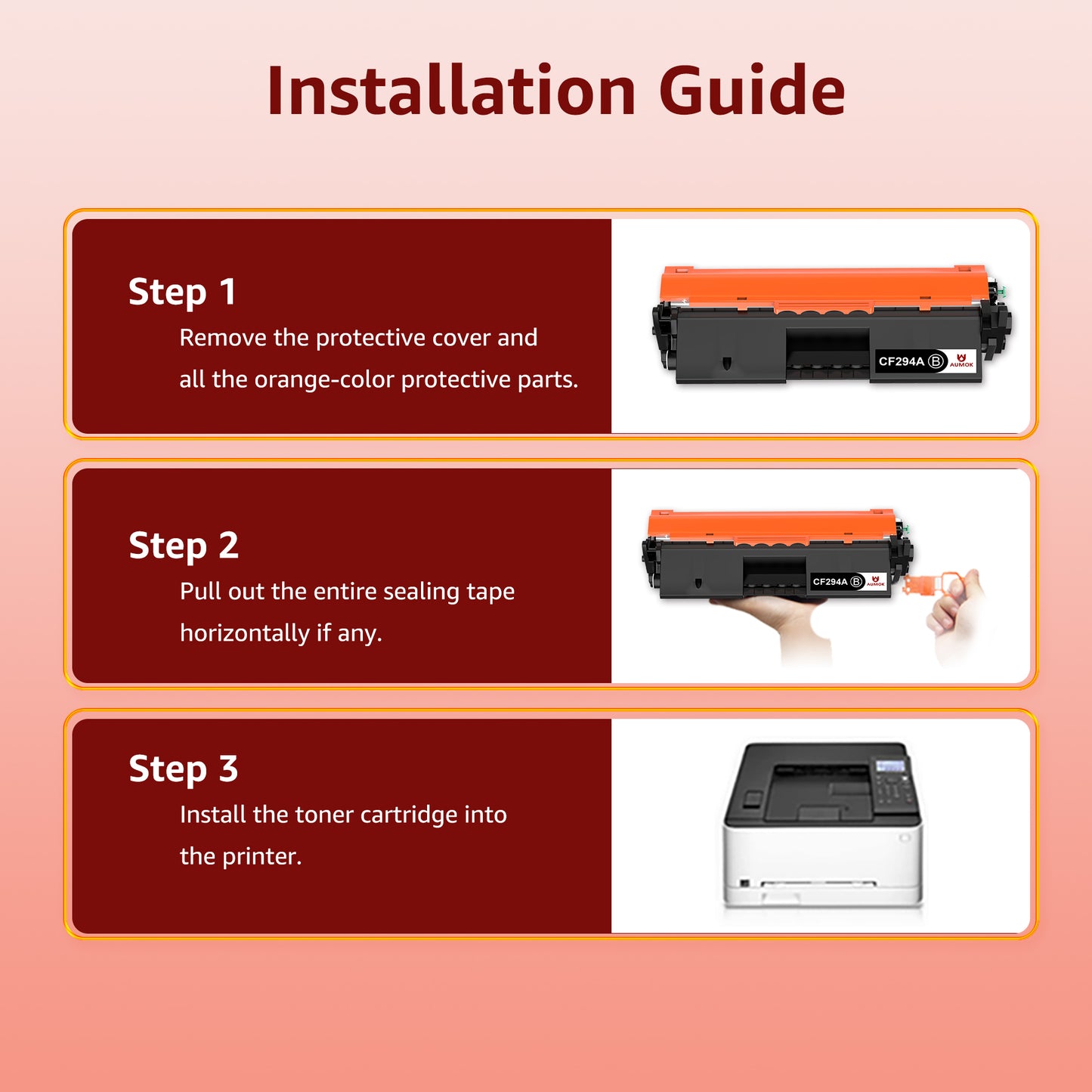 94A Black Toner Cartridge CF294A Toner Replacement for HP 94A Toner Cartridge CF294A 94X CF294X Black to use with Laserjet Pro M118dw, MFP M148dw M148fdw M148 M118 M149fdw M149 Printer, 2 Black