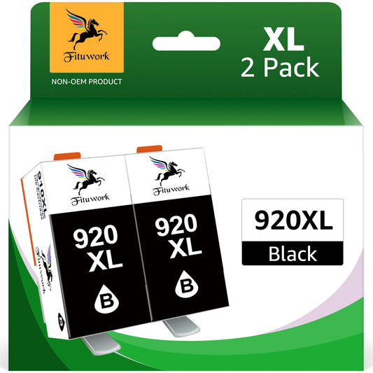 920XL Ink Cartridge Compatible for HP 920 XL 920 Combo Pack Replacement for HP Officejet 6500 6500A 7000 7500A E709 Printer （2 Black)