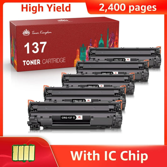 5-Pack Canon 137 Toner CRG 137 Toner Cartridges for Canon imageCLASS MF212w MF216N MF227DW MF229DW MF232w MF236N MF244dw LBP151dw D570 MF210 MF220 MF230 MF240 Series Printer (Black CRG137 Toner)