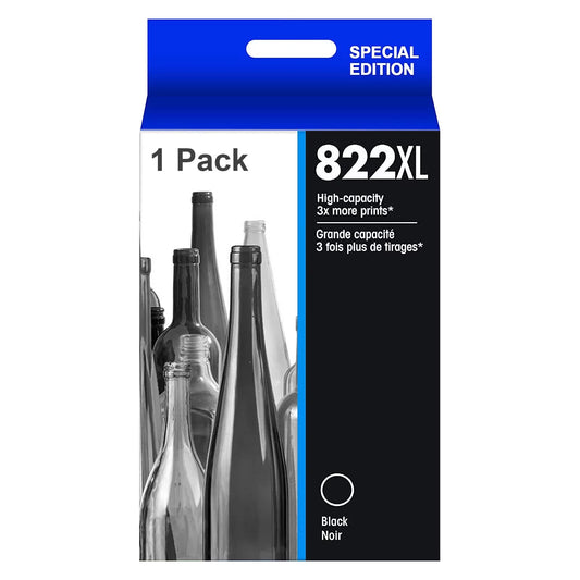 822XL T822 T822XL 822 Black Ink Cartridges for Epson Printer (1B,1 Pack)