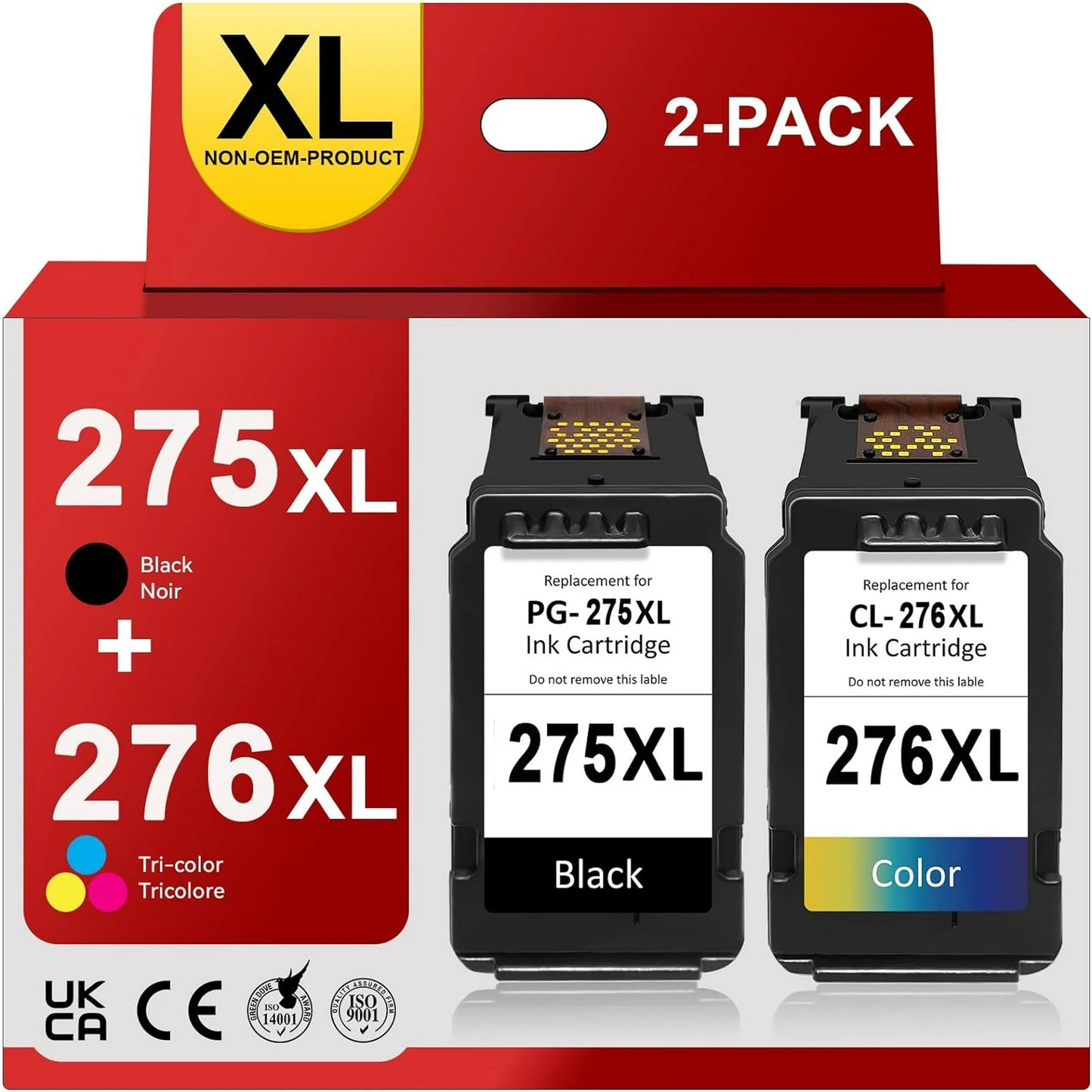 275XL 276XL Ink Cartridge Replacement for Canon Printers (1 Black,1 Tri-Color)