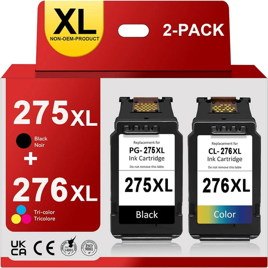 275XL 276XL Ink Cartridge Replacement for Canon Printers (1 Black,1 Tri-Color)