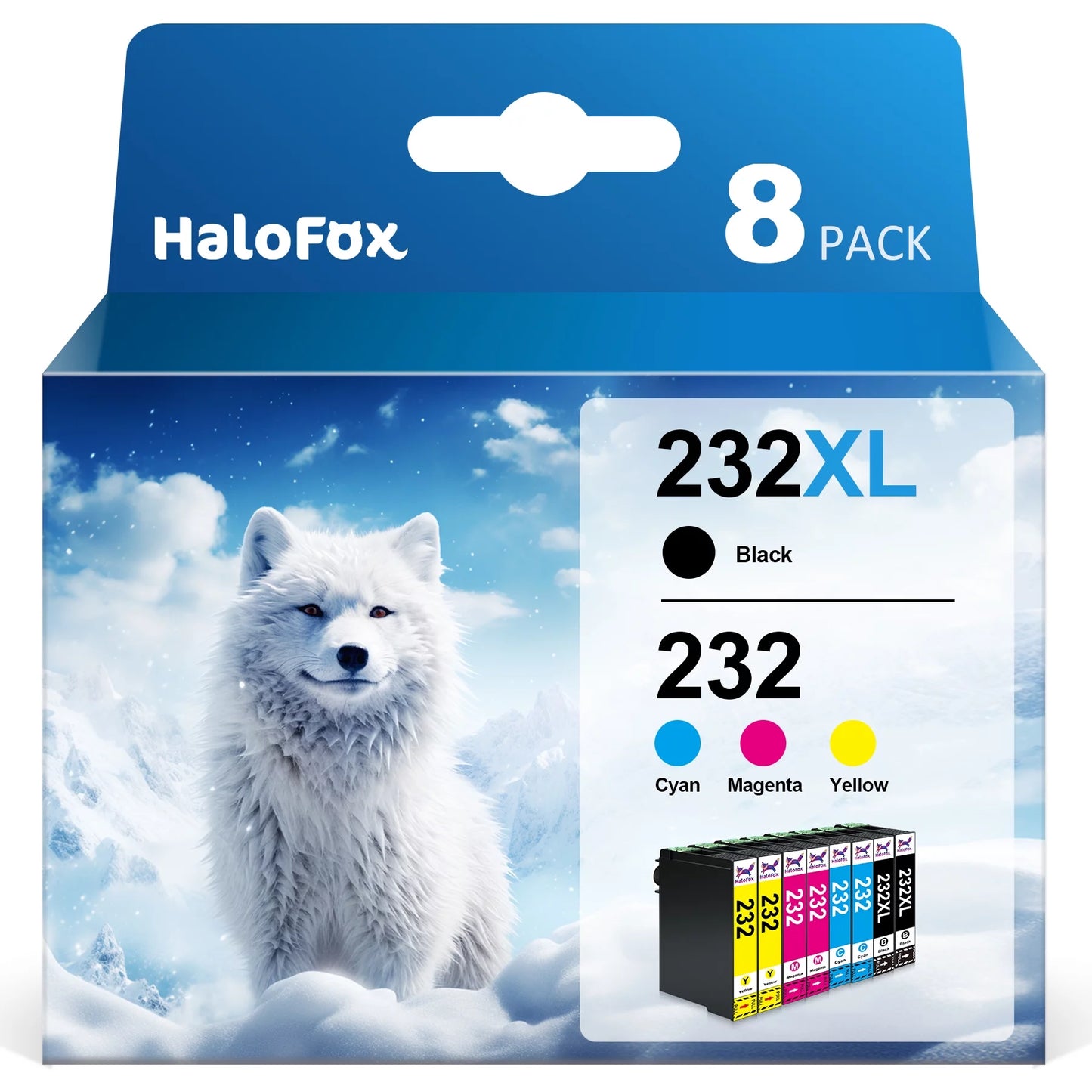 232XL Ink Cartridges Combo Pack Replacement for Epson (2 Black, 2 Cyan, 2 Magenta, 2 Yellow, 8 Pack)