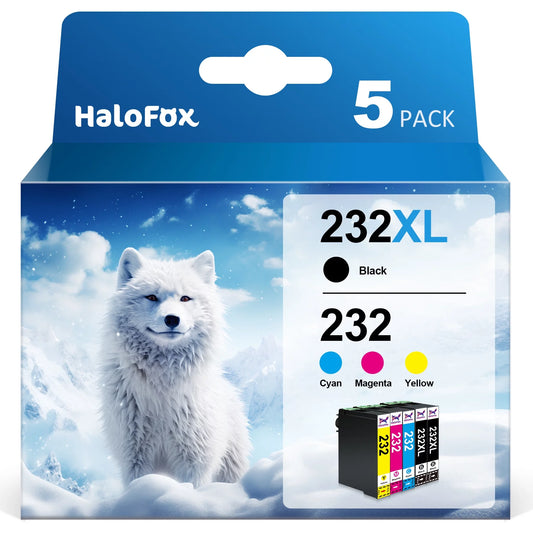 232XL Ink Cartridges Combo Pack Replacement for Epson (2 Black, 1 Cyan, 1 Magenta, 1 Yellow, 5 Pack)