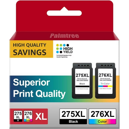 PG-275XL and CL-276 High Yield Black and Tri-Color Compatible Canon Printers