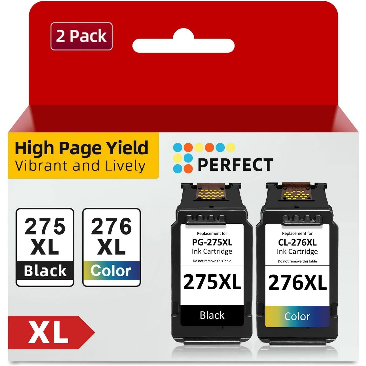 275XL 276XL Ink Cartridge 2 Pack Black/Tri-Color Replacement for Canon Printer Ink 275 276