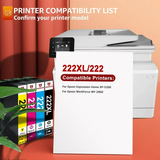 222XL 222 Ink Cartridge for Epson Prinetr (4 Pack)