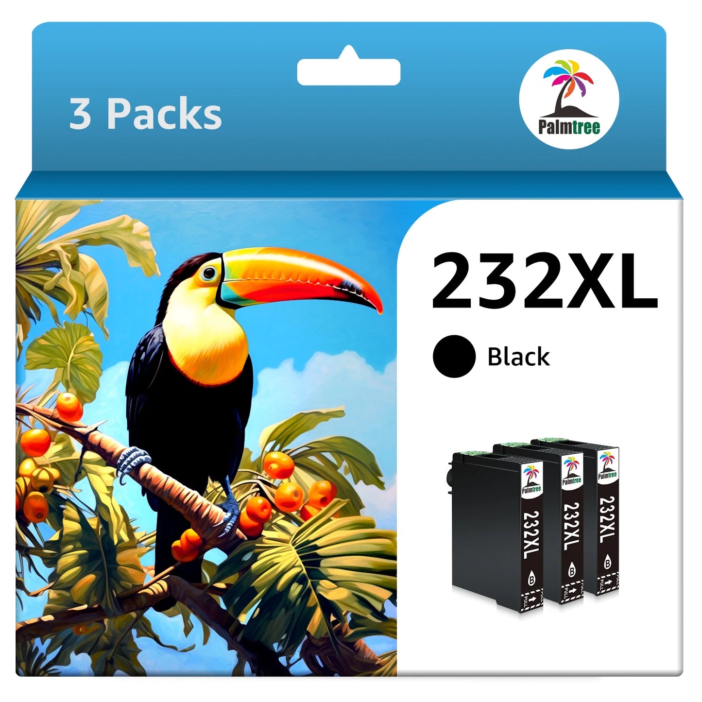 232XL Ink Cartridges Replacement for Epson Printer (3 Black)