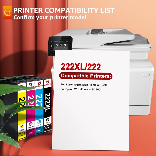 222XL 222 Ink Cartridge for Epson Prinetr (8 Pack)