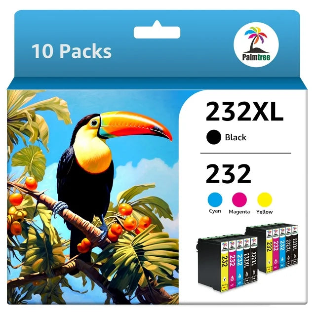 232XL Ink Cartridges Combo Pack Replacement for Epson (T232 Black and Color Combo, 10 Pack)