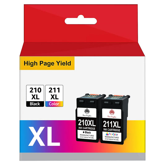 210 XL and 211 XL Ink Cartridges Replacement for Canon Printer 2 Combo Pack