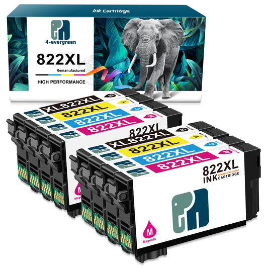 822XL Ink Cartridge for Epson Printer (2 Black 2 Cyan 2 Magenta 2 Yellow, 8-Pack)