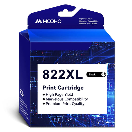 822XL Ink Cartridges for Epson Printer (1 Black)