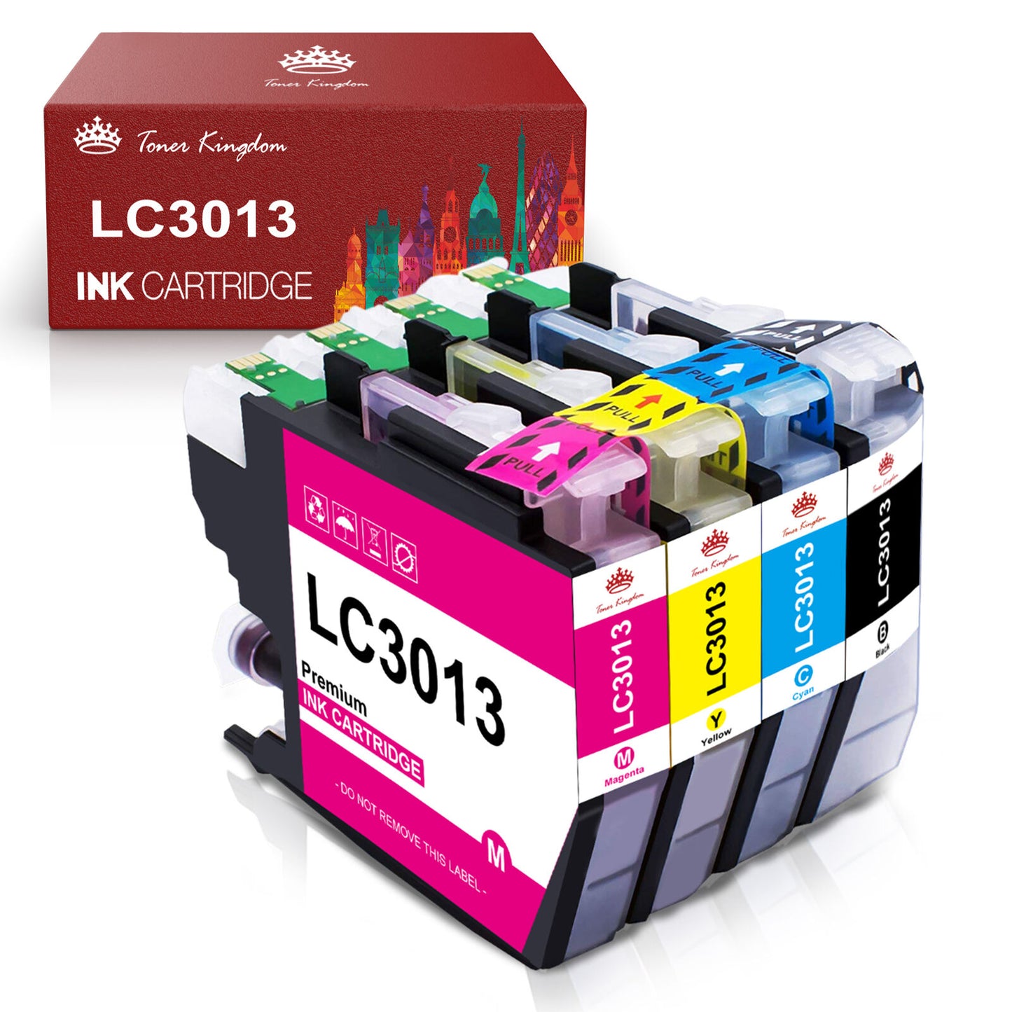 Tonerkingdom LC3013XL Ink Cartridges1Black, 1 Cyan, 1Magenta, 1Yellow, 4 Pack))