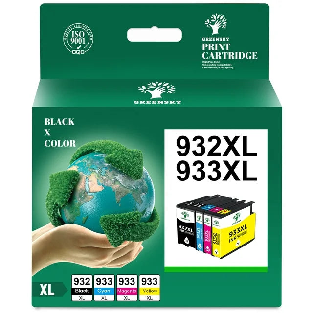 932 933 Ink Cartridges for HP 932XL 933XL Cartridges Use with HP Officejet 6100 6600 6700 7110 7610 7612 Printer,4 Pack