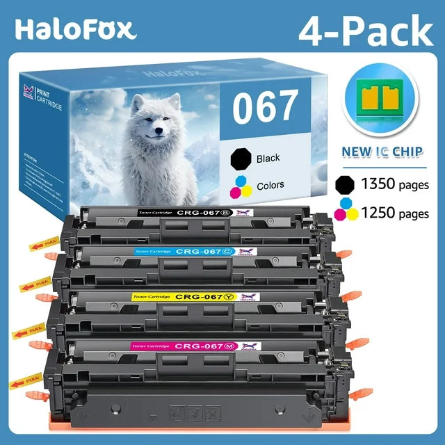 4-Pack 067 Toner Cartidge Replacement for  MF654Cdw MF650 LBP630 Series Printer Ink (Black Cyan Yellow Magenta)