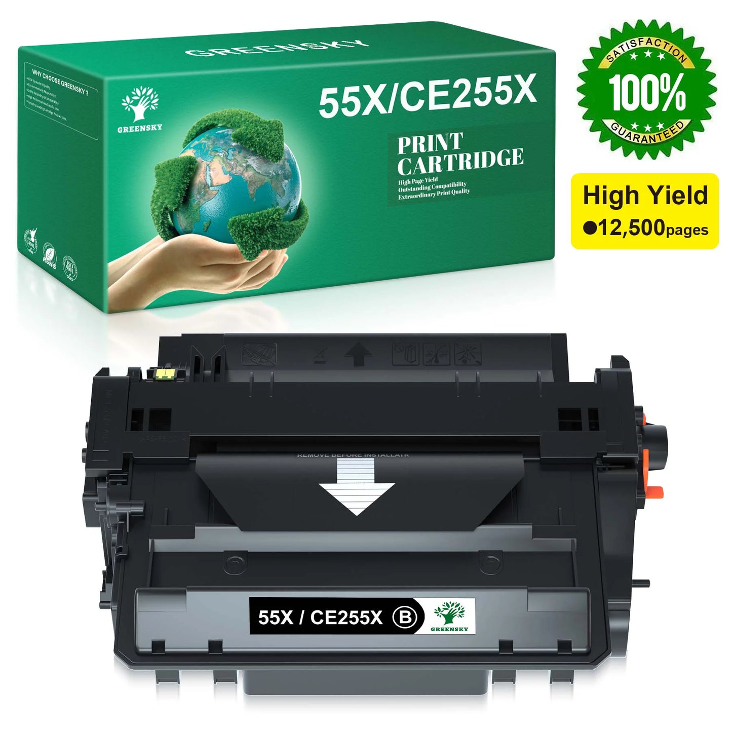 55X 55A Toner Compatible Toner Cartridge Replacement for HP(Black, 1-Pack)