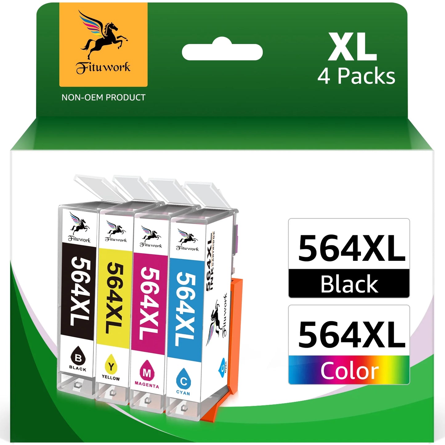 564XL Ink Cartridge (1 Black, 1 Cyan, 1 Magenta, 1 Yellow)