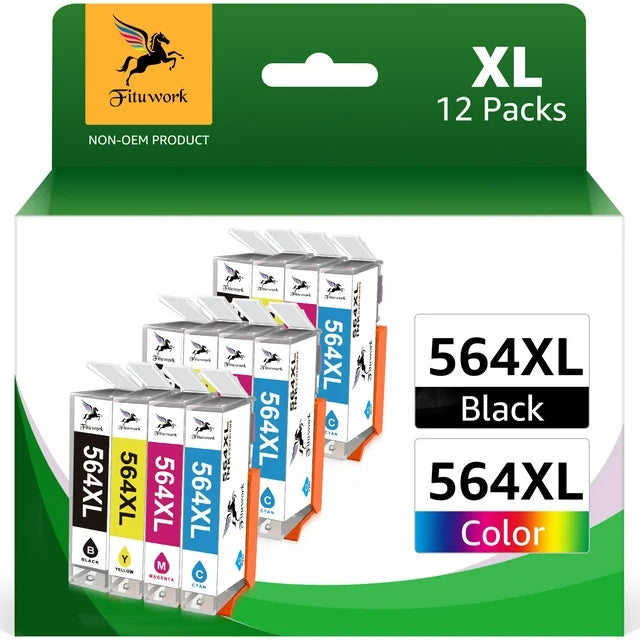 564XL Ink Cartridge for HP(3 Black, 3 Cyan, 3 Magenta, 3 Yellow)