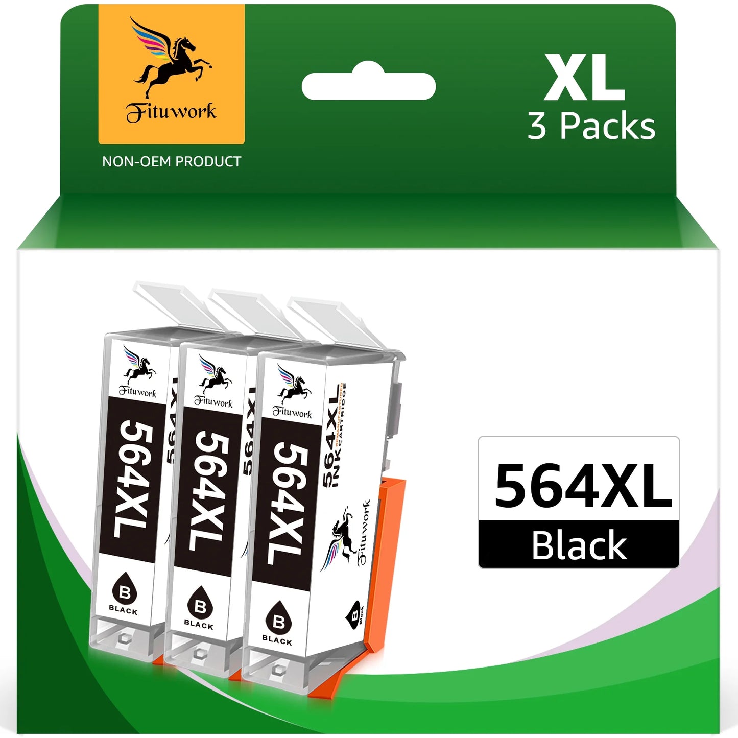 564XL Ink Cartridges Replacement for HP(3 Black)