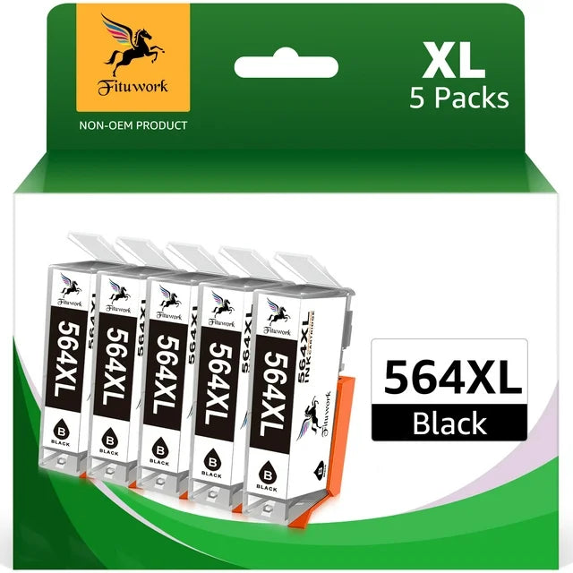 564XL Ink Cartridges Replacement for HP(5 Black)