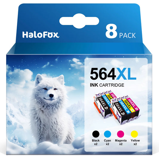 564xl 564 XL Ink Cartridges for HP(Black Cyan Magenta Yellow, 8PK)