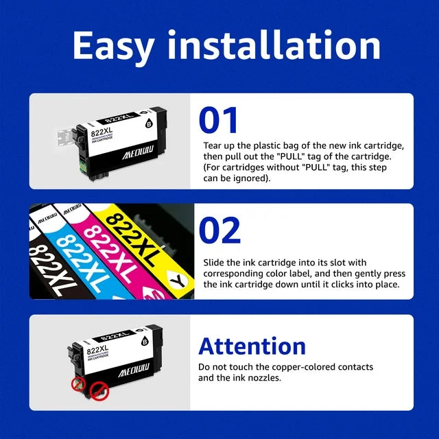 822XL Ink Cartridge Replacement for Epson  with Pro WF-3820 WF-4820 WF-4830 WF-4833 Printer?10 Pack?