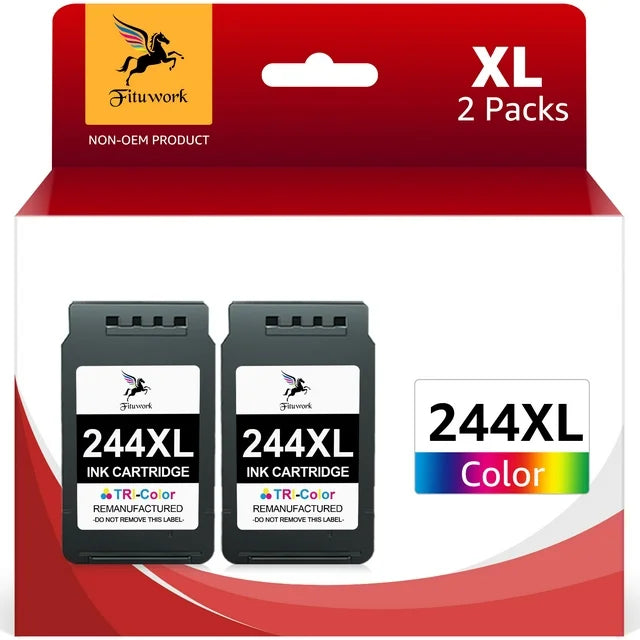 CL 244XL Ink Cartridge Replacement for Canon  MG2522 MG2922 TR4520 TR4522 TS3322 TS3122 TS202 Printer (Color, 2-Pack)