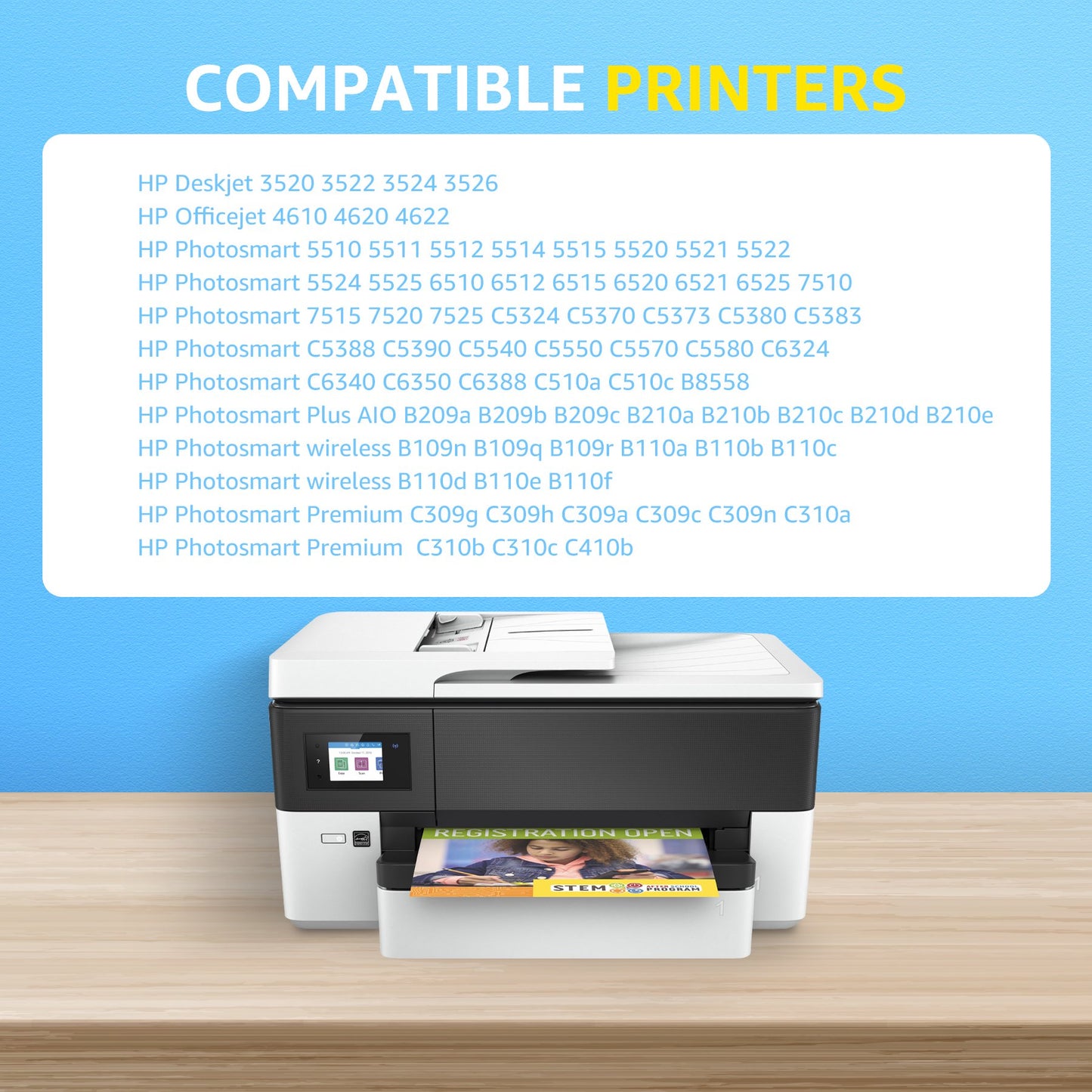 564XL Ink Cartridges Replacement for 564 XL  7520 DeskJet 3520 Premium C309A C410A Printer (2BK/C/M/Y)