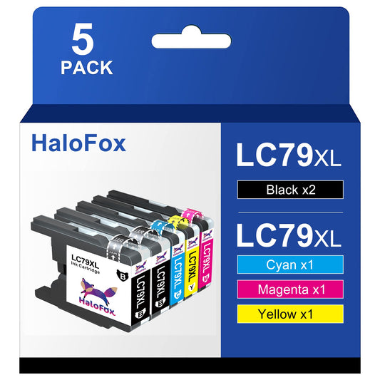 LC75 LC79 Ink Cartridge for Brother(2 Black, 1 Cyan, 1 Magenta, 1 Yellow)