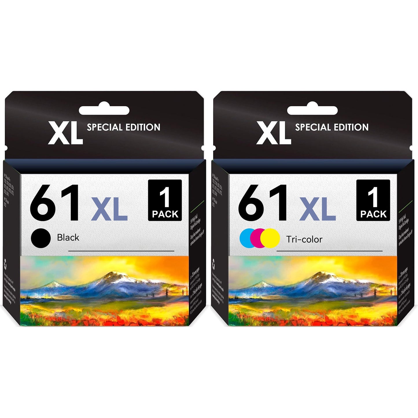 61XL Ink Cartridge Combo Pack Replacement for HP(1 Black, 1 Tri-color)