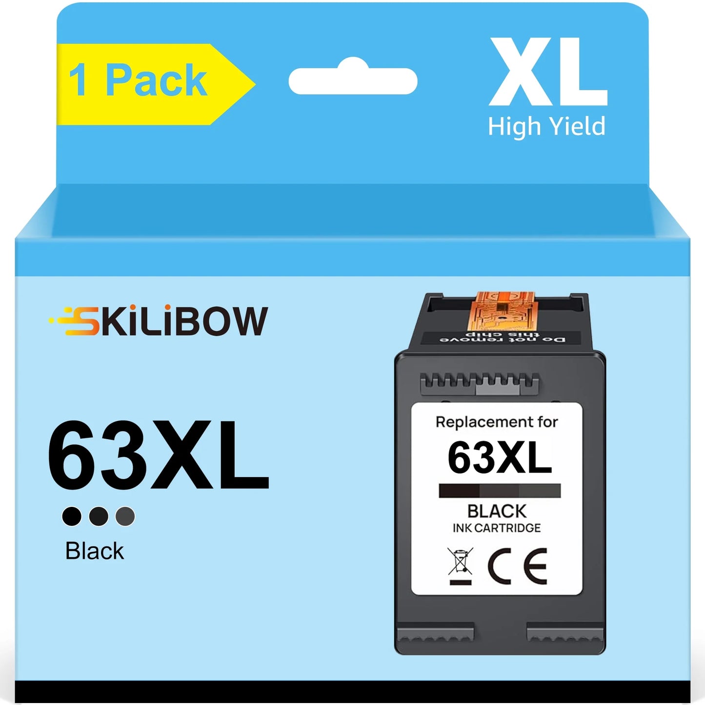 63 Ink Cartridge for HP 63XL Black Ink Cartridges(1 Black)