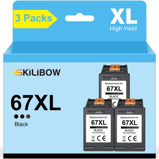 67 XL Ink Black Compatible with HP (3 Pack)